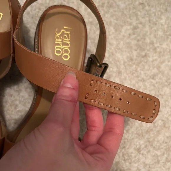Franco Sarto Leather Block Sandals - Picture 5 of 8